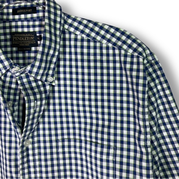 Pendleton Bridgeport Shirt Sz XL Plaid Button Up Long Sleeve Blue Check - Picture 4 of 11